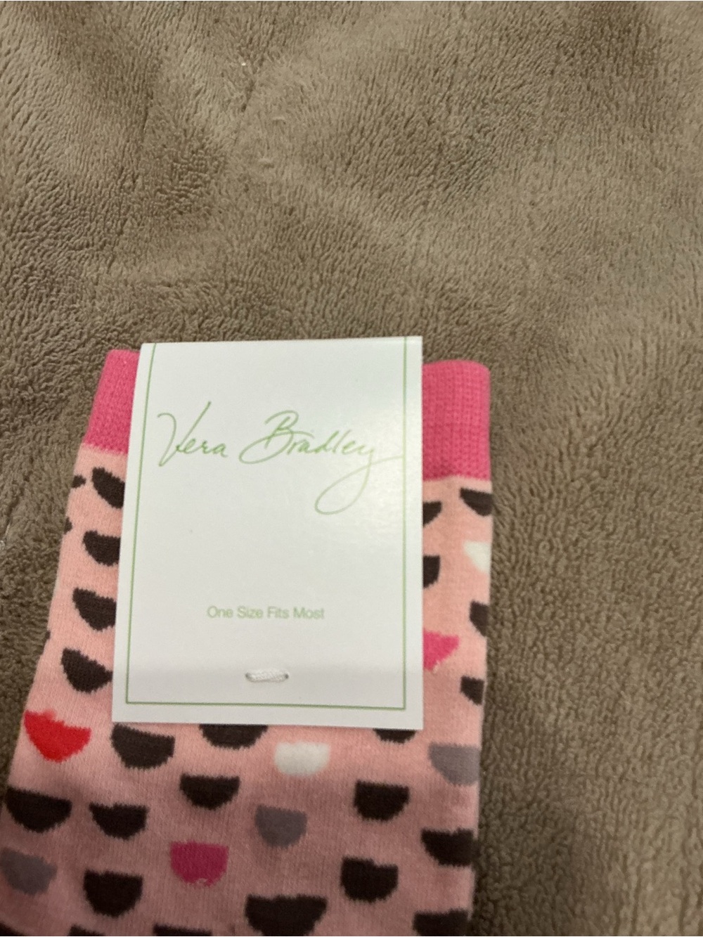 Vera Bradley Foxy Socks Blush Half Moons Pink One Size Fits Most NWT - Picture 4 of 9
